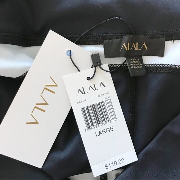 New Alala Large L Heroine Tight Olive Paint Green Black Leggings High Waist - Picture 7 of 8